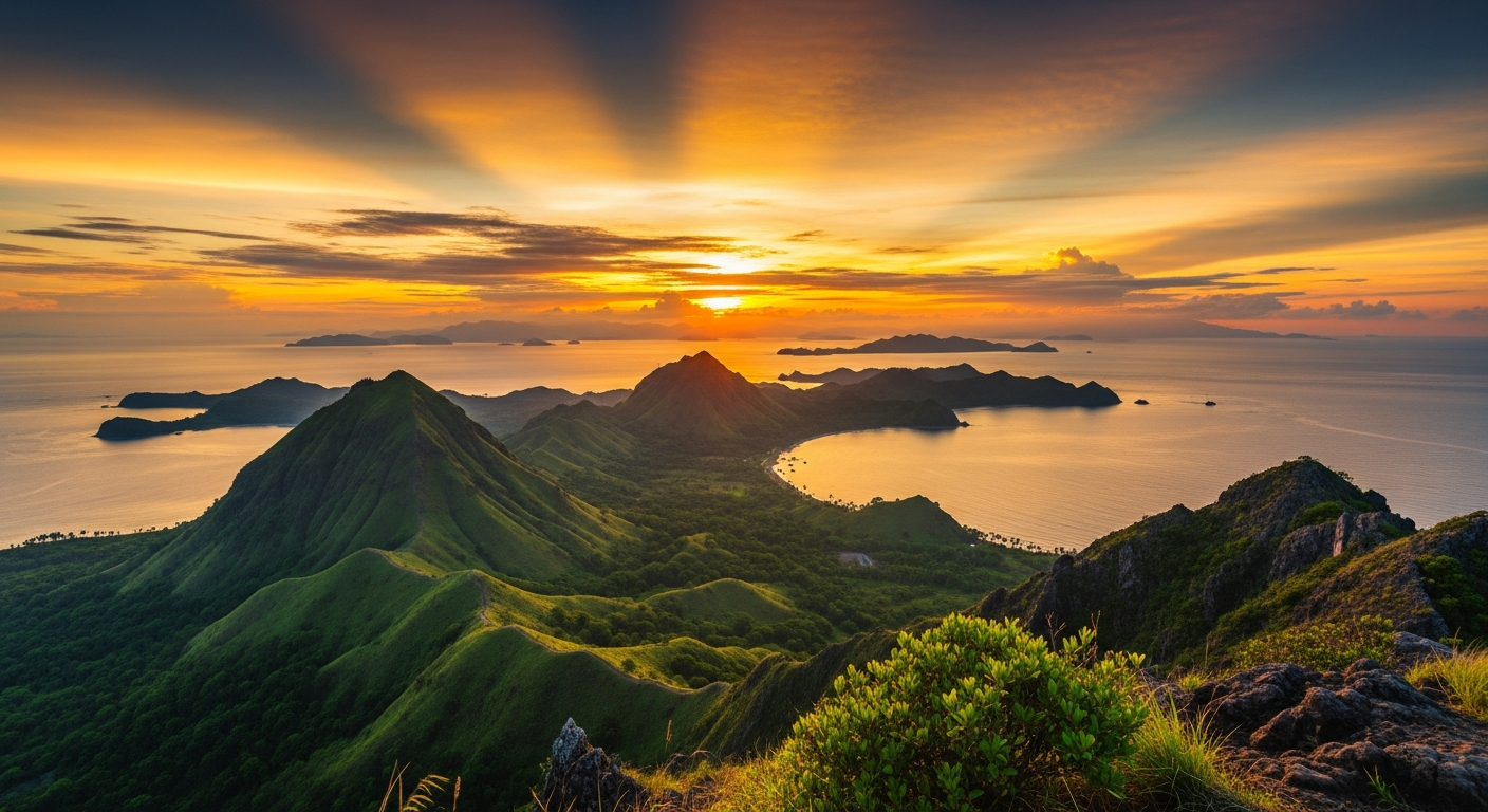 Sunrise view from Gili Lawa Darat summit