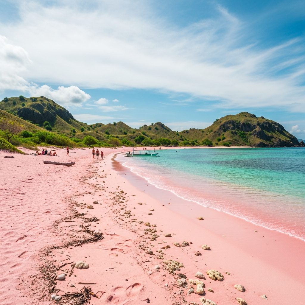 Long Pink Beach rose sand paradise