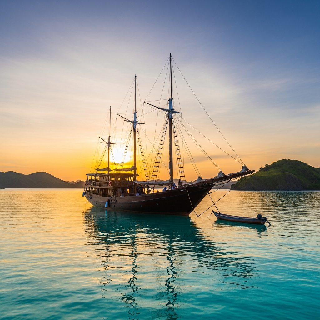 Kapal phinisi premium di Labuan Bajo