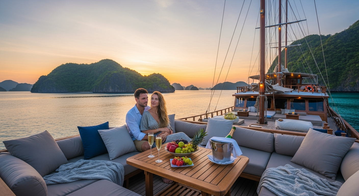 Private luxury experience on phinisi deck